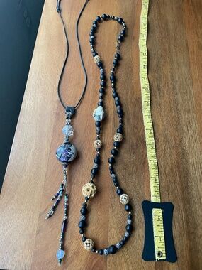 Handmade Polymer Clay and Carved Buddha pendant (2 Items)
